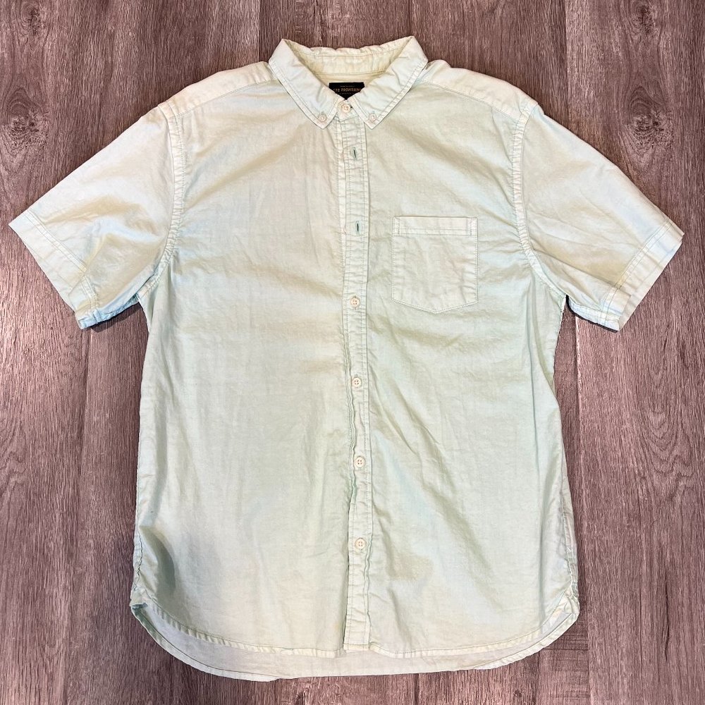 Teal Short-Sleeve Button Down Shirt